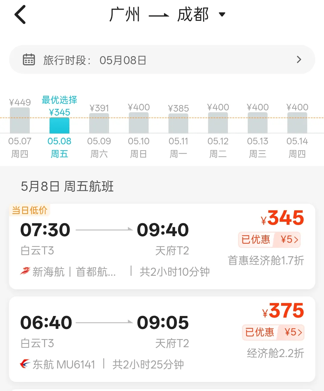 节后机票大跳水！成都出发低至200元